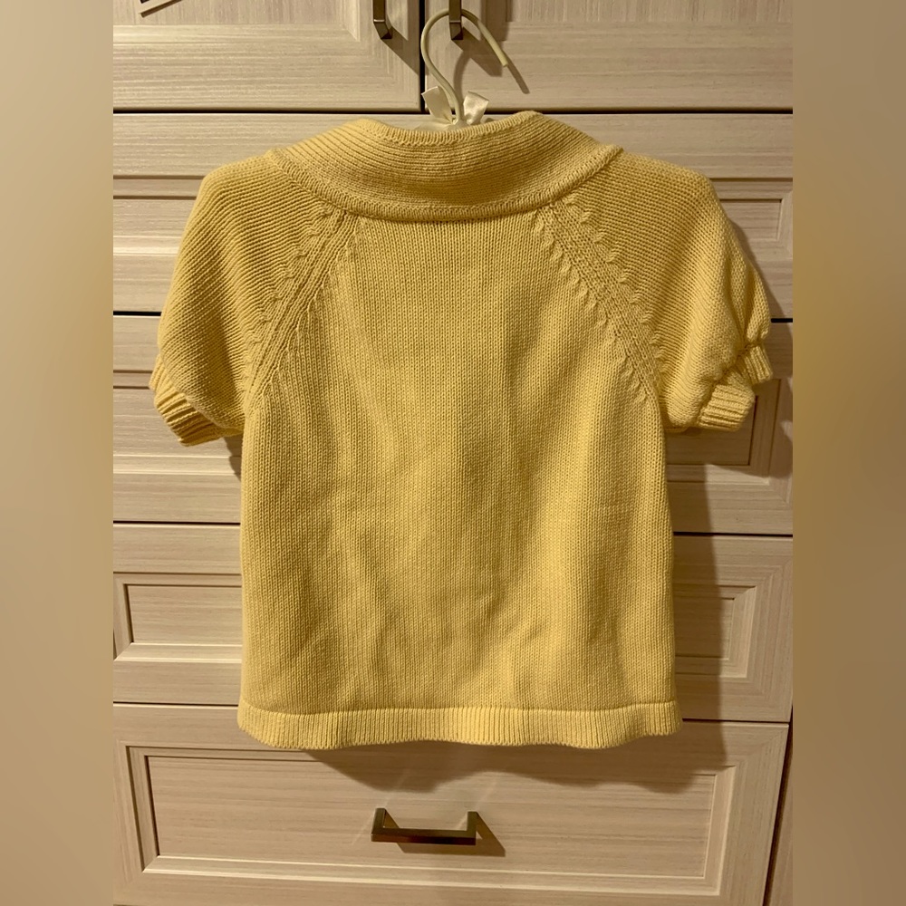 LOFT Butter Yellow short-sleeved Spring Cardigan 🧈🌽🌼🐣 💛 - Picture 5 of 7